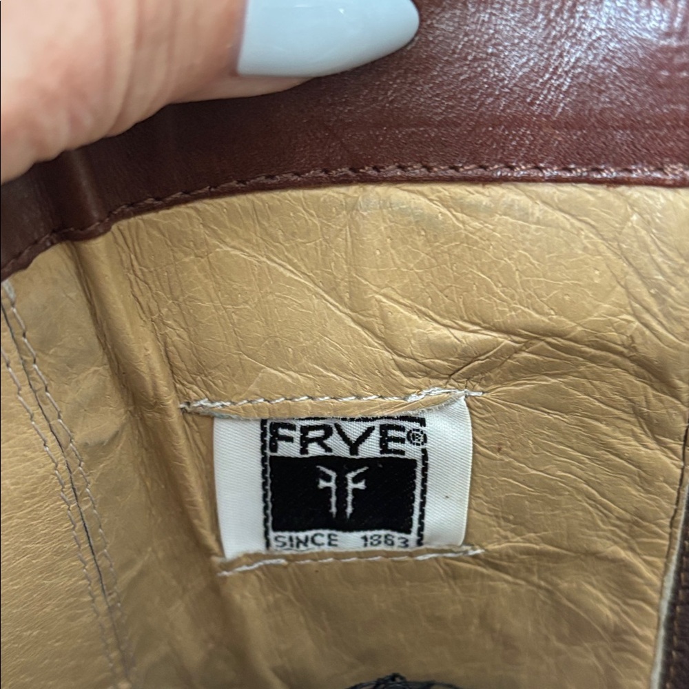 Frye Melissa Button Leather Boots in Cognac with Tan Lining - Picture 2 of 9